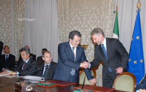 L’avv. Franco di Maria con il precedente Presidente del Consiglio dei Ministri, on. Romano Prodi.